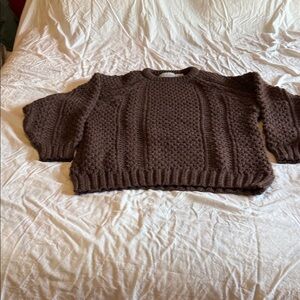 Elegant Brown Knit Sweater